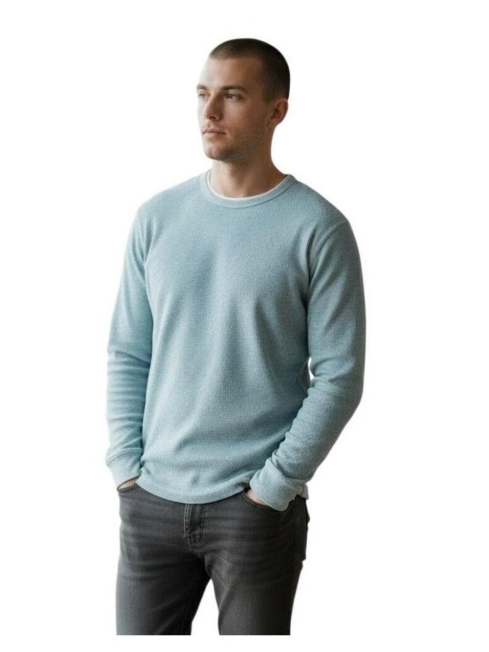 VINCE Linen Blend Long Sleeve Top Size Small Blue
